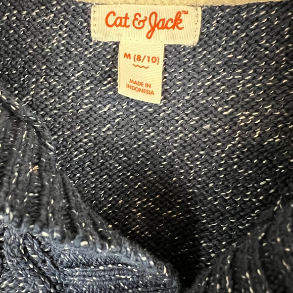 Cat and Jack Boy's Pullover Navy Cable Knit Sweater - Picture 4 of 5
